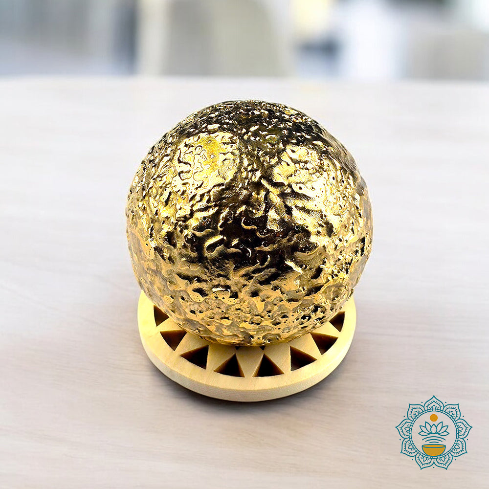 2 Brass Bliss Balls – Meditation & Sound Healing Chime with Complimentary Stands (Wooden v.1)