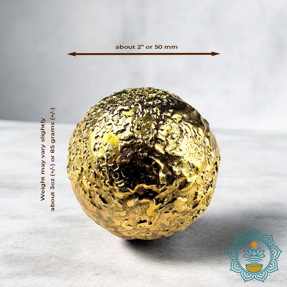 Brass Bliss Ball – Meditation & Sound Healing Chime with Complimentary Stand (Wooden v.1)