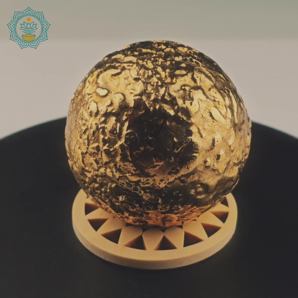 Brass Bliss Ball – Meditation & Sound Healing Chime with Complimentary Stand (Wooden v.1)